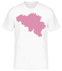 Belgium Silhouette Pink · Men's Basic T-Shirt