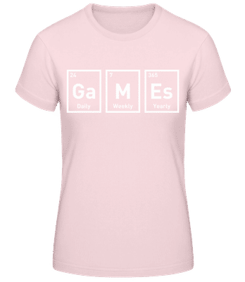 Games Periodic Design - Women's Basic T-Shirt - Pink - Front