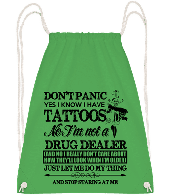 Tattoo Don't Panic - Turnbeutel - Irischgrün - Vorn