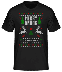 Merry Drunk I Am  Christmas · Camiseta básica para hombre
