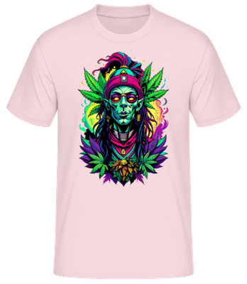 Cannabis Priester - Männer Basic T-Shirt - Rosa - Vorne