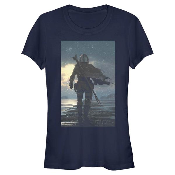 Aperçu: Star Wars - The Mandalorian - Mando The Way - Femme T-shirt - Bleu marine - Devant