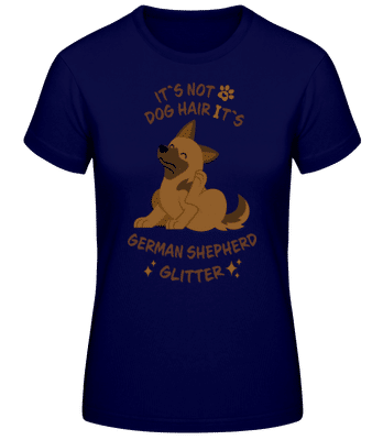 Not Dog Hair German Shepherd Glitter - T-shirt standard Femme - Bleu marine - Devant