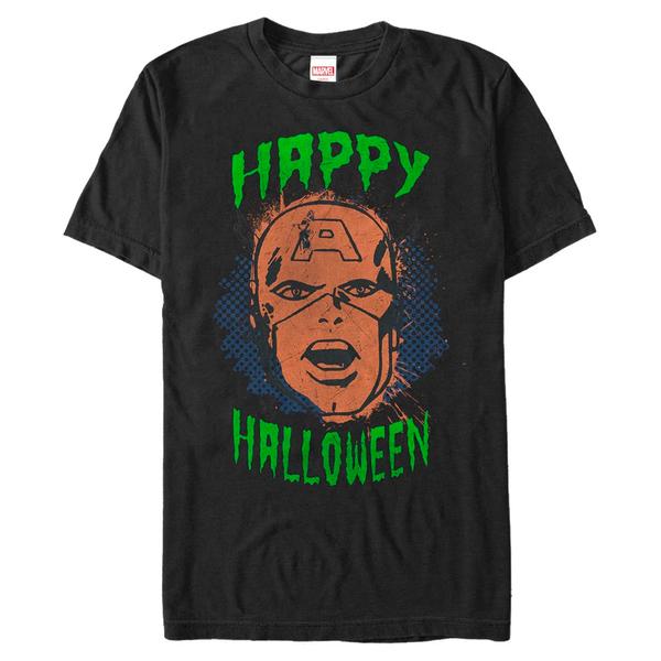 Aperçu: Marvel - Avengers - Captain America CapnFace Halloween - Halloween - Homme T-shirt - Noir - Devant