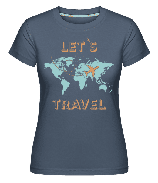 Preview: Let Us Travel -  Shirtinator Women's T-Shirt - Denim - Front