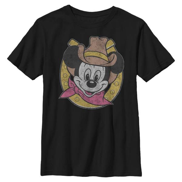 Aperçu: Disney Classics - Mickey Mouse - Mickey Cowboy - Enfant T-shirt - Noir - Devant