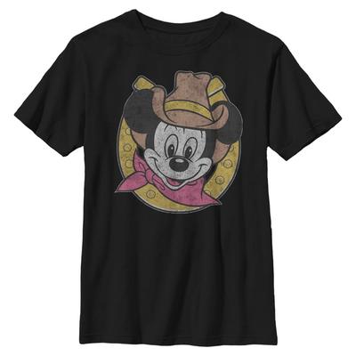 Disney Classics - Micky Maus - Mickey Cowboy - Kinder T-Shirt - Schwarz - Vorne