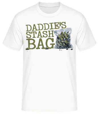 Cannabis Daddie's Stash Bag - Men's Basic T-Shirt - White - Front