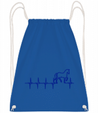 Horse Heartbeat - Drawstring Backpack - Royal Blue - Vorn