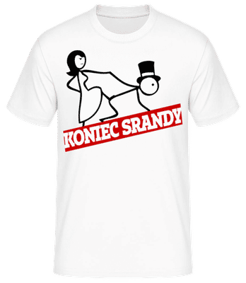 koniec Srandy - Pánske basic tričko - Biela - Predné