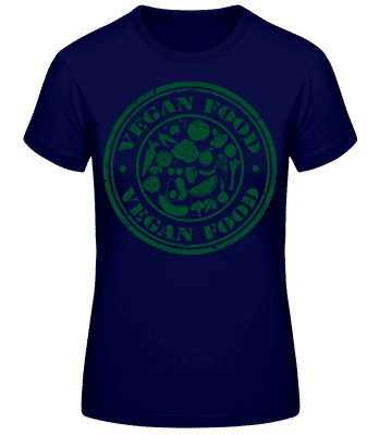 Vegan Food Sign - Women's Basic T-Shirt - Navy - Front