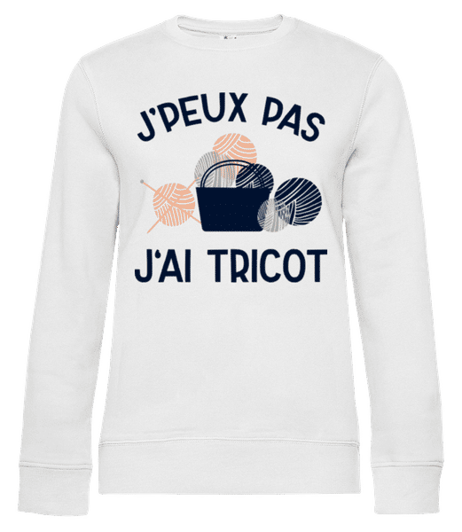 Aperçu: J’peux Pas J‘ai Tricot - Sweat-shirt standard pour femme - Blanc - Devant