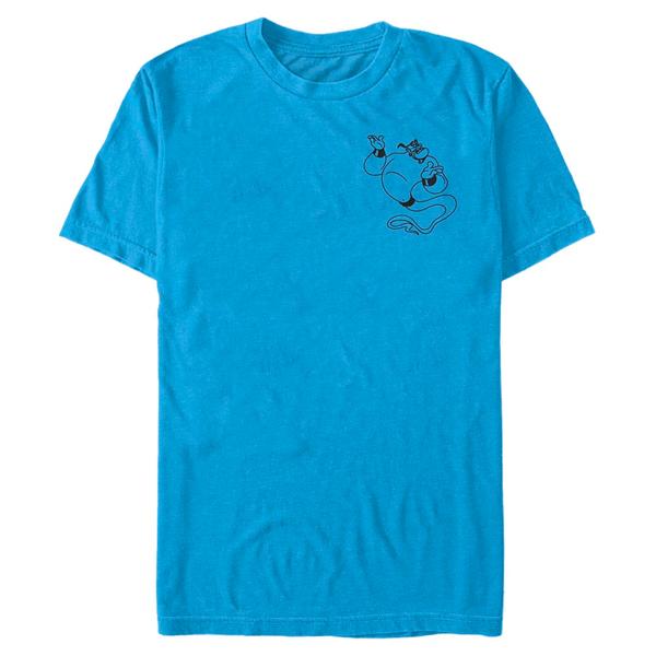 Aperçu: Disney - Aladin - Genie Line - Homme T-shirt - Azur - Devant