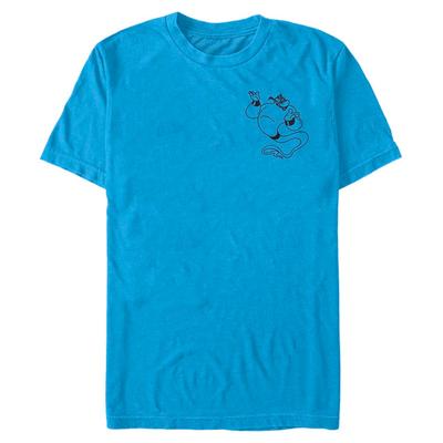 Disney - Aladin - Genie Line - Homme T-shirt - Azur - Devant