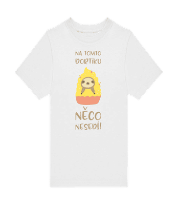 Na Tomto Dortíku Něco Nesedí - Dětské tričko B&C - Bílá - Napřed