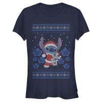 Disney - Lilo & Stitch - Stitch Holiday - Christmas - Women's T-Shirt - Navy - Front