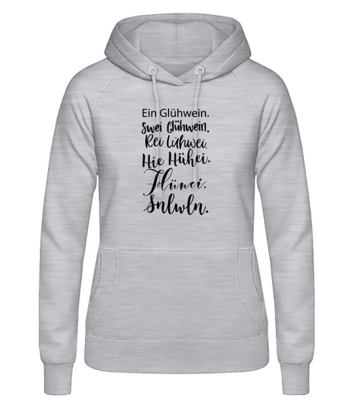 Vorschau: Glühwein Never Ending Story - Frauen Hoodie - Grau meliert - Vorne