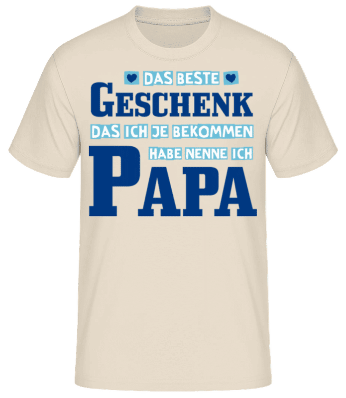 Vorschau: Das Beste Geschenk Nenne Ich Papa - Männer Basic T-Shirt - Creme - Vorne