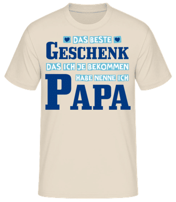 Das Beste Geschenk Nenne Ich Papa - Männer Basic T-Shirt - Creme - Vorne