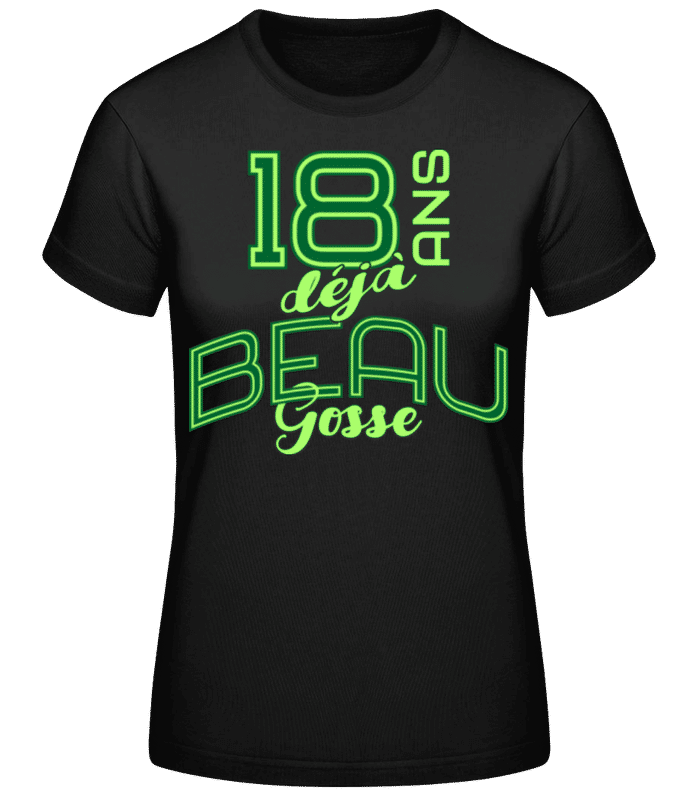 Aperçu: 18 Ans Déjà Beau Gosse - T-shirt standard Femme - Noir - Devant