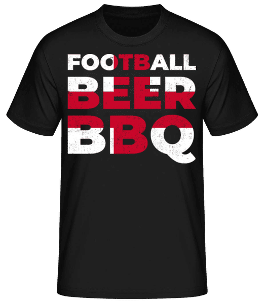 Preview: Football Beer BBQ - Men's Basic T-Shirt - Black - Front