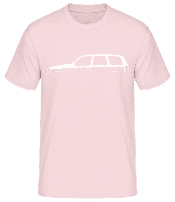 'Jeep Grand Cherokee (ZJ)' Silhouette - T-shirt standard Homme - Rose - Devant