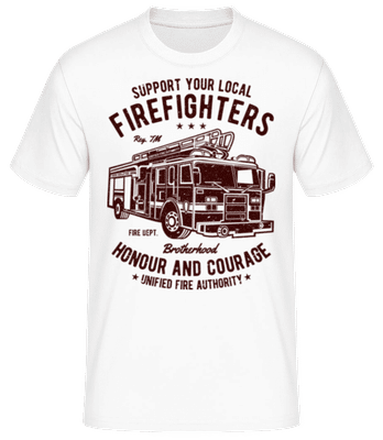 Fire Fighters Truck - Pánské basic tričko - Bílá - Napřed