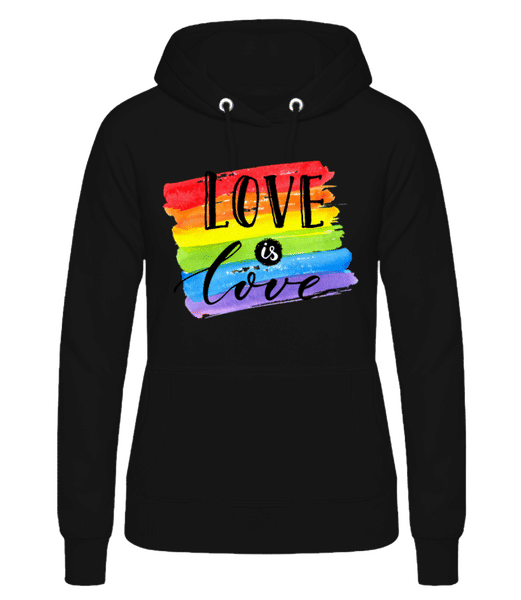 Aperçu: Love Is Love - Sweat à capuche Femme - Noir - Devant