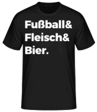 Fußball Fleisch Bier - Männer Basic T-Shirt - Schwarz - Vorne