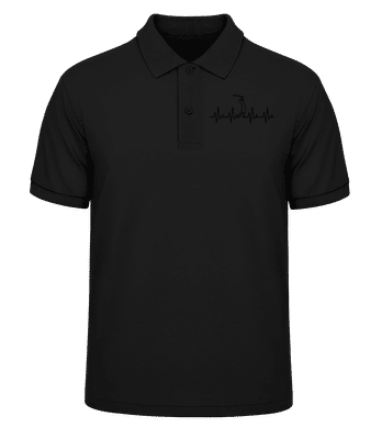 Golf heartbeat - Polo de hombre en piqué fino - Negro - delante
