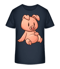 Schweinchen Sitzend Comic · Kinder Bio T-Shirt Stanley Stella 2.0