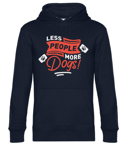Preview: Less People More Dogs - Unisex Premium Hoodie - Navy - Front