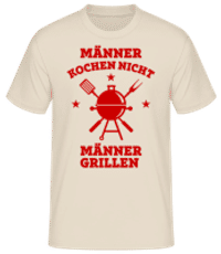 Männer Grillen - Männer Basic T-Shirt - Creme - Vorne