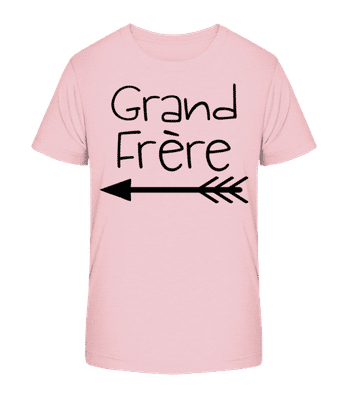 Grand Frère - T-shirt bio Enfant Stanley Stella 2.0 - Rose - Devant