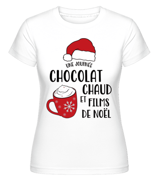 Aperçu: Une Journée Chocolat Chaud Et Films -  T-shirt Shirtinator femme - Blanc - Devant