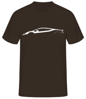 'Lamborghini Huracan Evo' Silhouette - Pánské basic tričko - Hnědá - Napřed