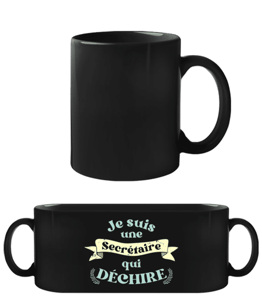 Aperçu: Je Suis Une Secrétaire Qui Déchire - Tasse Noire - Noir - Devant