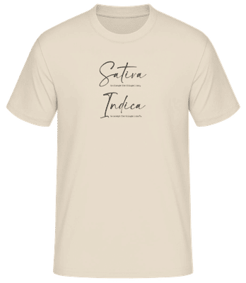 Sativa Indica - T-shirt homme B&C - Crème - Devant
