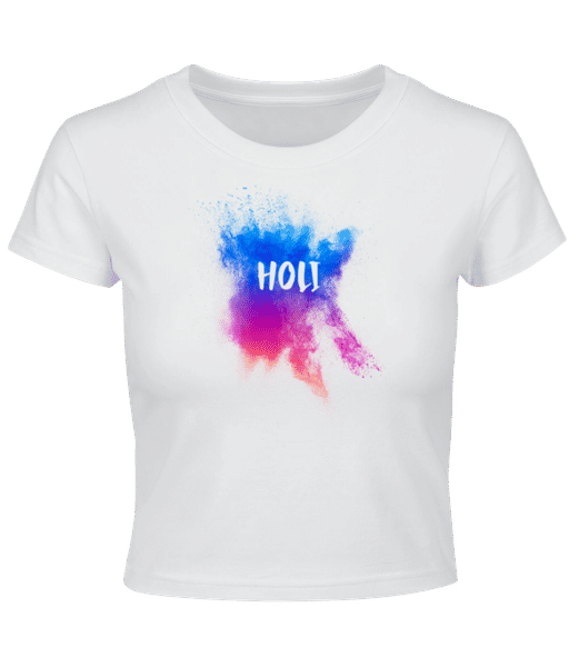 Vorschau: Holi Color Bomb - Crop T-Shirt - Weiß - Vorne
