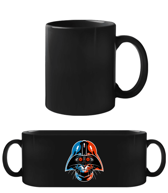 Vorschau: Cat Vader - Schwarze Tasse - Schwarz - Vorne