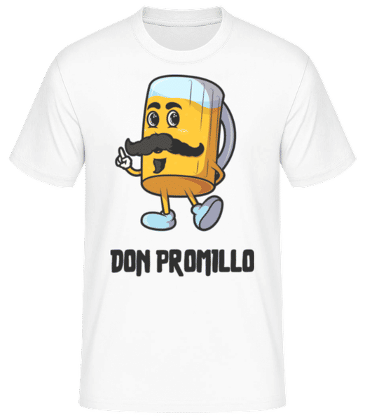 Aperçu: Don Promillo - T-shirt standard Homme - Blanc - Devant