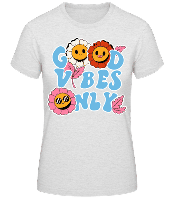 Good Vibes Only - Dámske basic tričko - Melírovo šedá - Predné