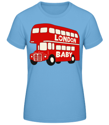 London City Transport Red Bus Baby - T-shirt standard Femme - Bleu clair - Devant