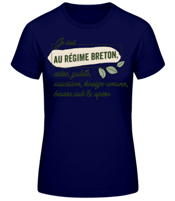 Je Suis Au Régime Breton - T-shirt standard Femme - Bleu marine - Devant