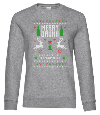Merry Drunk I Am  Christmas - Sweat-shirt standard pour femme - Gris chiné - Devant