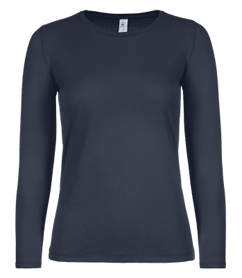T-shirt manches longues femme B&C - Bleu marine - Devant