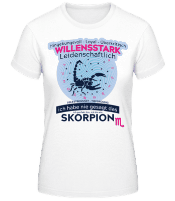 Sternzeichen Skorpion Blau - Frauen T-Shirt B&C - Weiß - Vorne