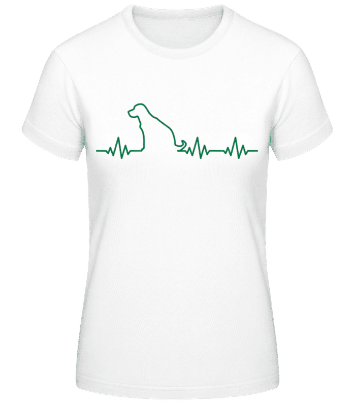 Náhled: Heartbeat Dog - Dámské basic tričko - Bílá - Napřed