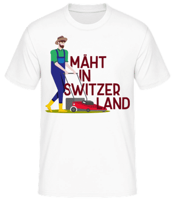 Mäht In Switzerland - Männer Basic T-Shirt - Weiß - Vorne