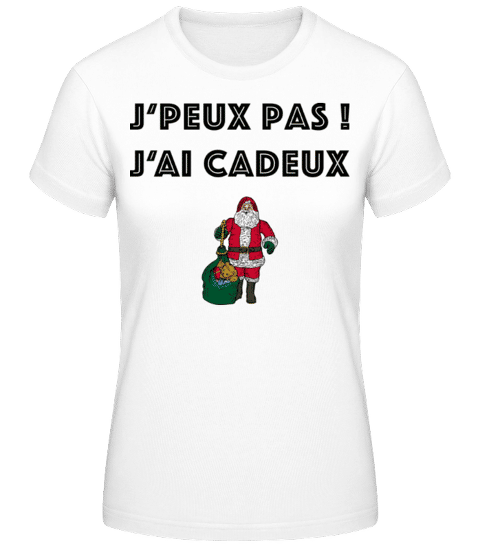 Aperçu: J'Peux Pas J'Ai Cadeux - T-shirt femme B&C - Blanc - Devant